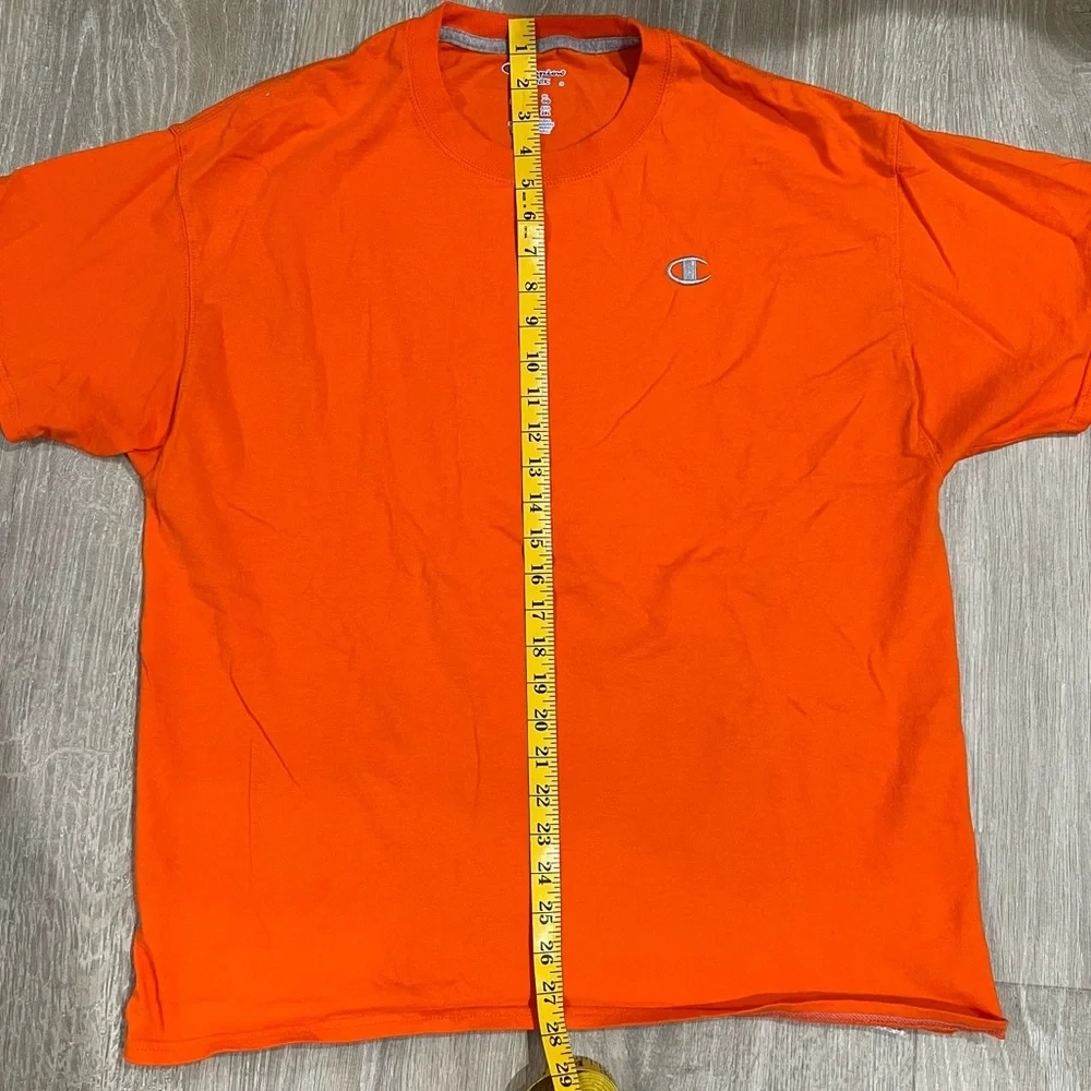 Champion Authentic Orange Cotton Workout Tee Short Sleeve T-Shirt - Picture 4 of 6